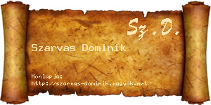 Szarvas Dominik névjegykártya